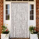 Vidaxl rideau anti - mouches taupe et blanc 100x200 cm chenille