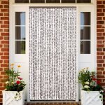 Vidaxl rideau anti - mouches taupe et blanc 118x220 cm chenille