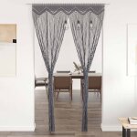 Vidaxl rideau en macram� anthracite 140x240 cm coton
