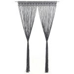Vidaxl rideau en macram� anthracite 140x240 cm coton