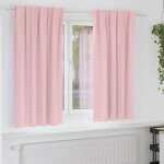 Vidaxl rideaux occultants avec anneaux 2 pcs rose b�b� 175 x 140 cm