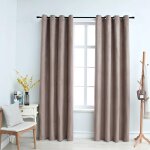 Vidaxl rideaux occultants avec anneaux en mtal 2 pcs taupe 140x175 cm