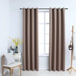 Vidaxl rideaux occultants avec anneaux en m�tal 2 pcs taupe 140x245 cm