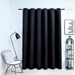 Vidaxl rideau occultant avec anneaux en m�tal noir 290x245 cm