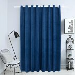 Vidaxl rideau occultant et anneaux velours bleu fonc 290x245 cm