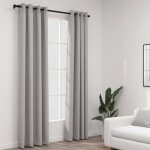 Vidaxl rideaux occultants aspect lin avec ?illets 2 pcs gris 140x245cm