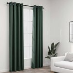 Vidaxl rideaux occultants aspect lin avec ?illets 2 pcs vert 140x245cm