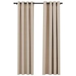 Vidaxl rideaux occultants aspect lin avec ?illets 2pcs beige 140x225cm
