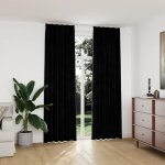 Vidaxl rideaux occultants avec crochets 2 pcs velours noir 140x245 cm
