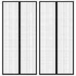 Vidaxl rideaux de porte anti - insectes 2 pcs et aimants noir 220x110 cm