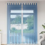 Vidaxl rideaux en voile avec boucles 2 pcs bleu royal 140x260 cm