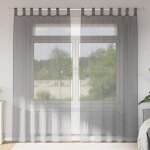 Vidaxl rideaux en voile avec boucles 2 pcs gris fonc� 140x245 cm