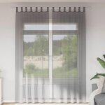 Vidaxl rideaux en voile avec boucles 2 pcs gris fonc 140x260 cm