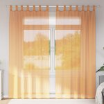 Vidaxl rideaux en voile avec boucles 2 pcs orange 140x225 cm