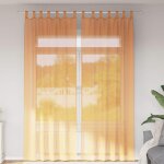 Vidaxl rideaux en voile avec boucles 2 pcs orange 140x260 cm