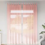 Vidaxl rideaux en voile avec boucles 2 pcs rose 140x260 cm