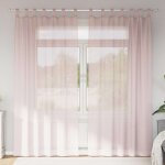 Vidaxl rideaux en voile avec boucles 2 pcs rose clair 140x245 cm