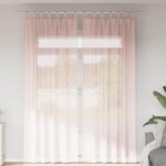 Vidaxl rideaux en voile avec boucles 2 pcs rose clair 140x260 cm