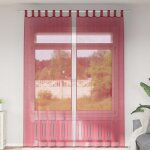 Vidaxl rideaux en voile avec boucles 2 pcs rouge bordeaux 140x260 cm