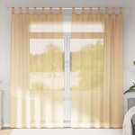 Vidaxl rideaux en voile avec boucles 2 pcs sable 140x245 cm