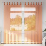 Vidaxl rideaux en voile avec boucles 2 pcs terre cuite 140x225 cm