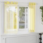 Vidaxl rideaux en voile avec ?illets 2 pcs jaune
