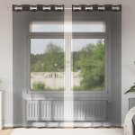 Vidaxl rideaux en voile avec ?illets 2 pcs noir 140x225 cm