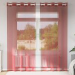 Vidaxl rideaux en voile avec ?illets 2 pcs rouge bordeaux