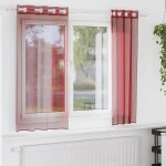 Vidaxl rideaux en voile avec ?illets 2 pcs rouge bordeaux