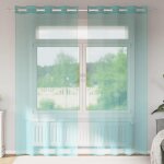 Vidaxl rideaux en voile avec ?illets 2 pcs turquoise