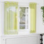 Vidaxl rideaux en voile avec ?illets 2 pcs vert pomme 140x140 cm Vidaxl rideaux en voile avec ?illets 2 pcs vert pomme 140x140 cm