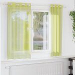 Vidaxl rideaux en voile avec ?illets 2 pcs vert pomme 140x175 cm