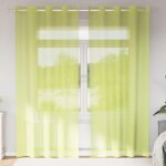 Vidaxl rideaux en voile avec ?illets 2 pcs vert pomme 140x225 cm