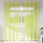 Vidaxl rideaux en voile avec ?illets 2 pcs vert pomme 140x245 cm Vidaxl rideaux en voile avec ?illets 2 pcs vert pomme 140x245 cm
