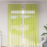 Vidaxl rideaux en voile a ?illets 2 pcs vert pomme