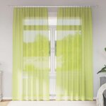 Vidaxl rideaux en voile a ?illets 2 pcs vert pomme