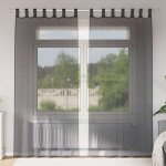 Vidaxl rideaux en voile avec passants 2 pcs noir