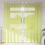 Vidaxl rideaux en voile avec passants 2 pcs vert pomme