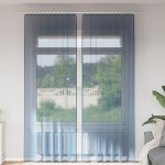 Vidaxl rideaux en voile avec passe - tringles 2 pcs bleu royal