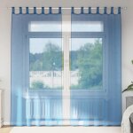 Vidaxl rideaux en voile avec passe - tringles 2 pcs bleu royal