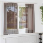 Vidaxl rideaux en voile avec passe - tringles 2 pcs marron