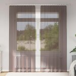 Vidaxl rideaux en voile avec passe - tringles 2 pcs marron