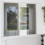 Vidaxl rideaux en voile avec passe - tringles 2 pcs noir