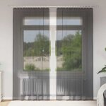 Vidaxl rideaux en voile avec passe - tringle 2 pcs noir