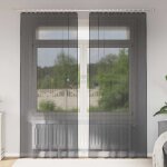 Vidaxl rideaux en voile avec passe - tringles 2 pcs noir