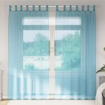 Vidaxl rideaux en voile avec passe - tringles 2 pcs turquoise