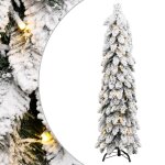 Vidaxl sapin de no?l artificiel avec 80 led et neige floqu��e 150 cm