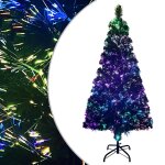 Vidaxl sapin de no?l artificiel avec support vert 120 cm fibre optique