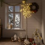 Vidaxl sapin de nol 180 led blanc chaud saule 1, 8 m int / ext