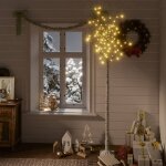 Vidaxl sapin de no�l 220 led blanc chaud saule 2, 2 m int / ext